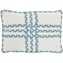 Nourison Crossed Braids Turquoise 14" x 20" Indoor/Outdoor Throw Pillow