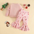 thumbnail image 7 of NOLDARES Infant Baby Girl Fall Clothes Toddler Winter Outfits Ruffle Sleeve Sweatshirts Bell Bottom Pants Headband Set(Light Pink,2-3 Y), 7 of 7