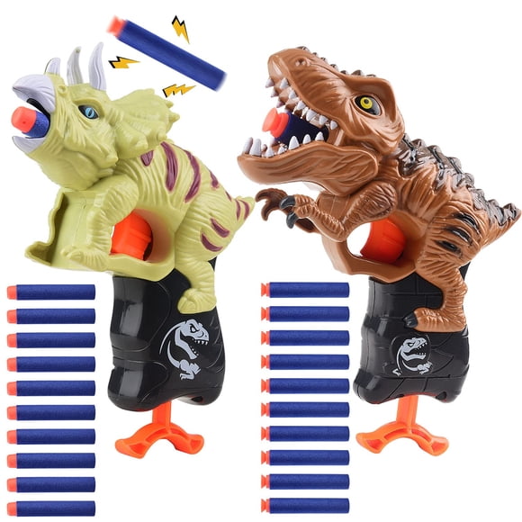 Pistola de espuma Happitry Dinosaur para niños de 3 a 6 años, paquete de 2