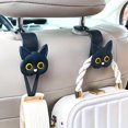 thumbnail image 2 of Soumake 1/2/4Pcs Car Seat Hook Cartoon Cat Shape Strong Load-bearing Simple Installation Purse Bag Hanger Storage Hook Auto Interior Accessories, 2 of 8
