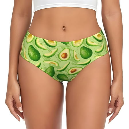 Womens Underwear - Green Avocado No Show Seamless Underwear for Women  Soft Comfort Stretch Women s Panties  Hipster Ladies Panties Bikini Underwear Briefs