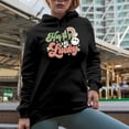 thumbnail image 2 of Happy Go Lucky, Retro St. Patrick's Day Gift, Black Hooded Sweatshirt or Hoodie, Small, 2 of 5