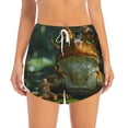 thumbnail image 4 of Lsque Intellectual Frog Pond Printed Women's Running Shorts with Liner Pockets,Elastic Quick Dry Workout Athletic Gym Yoga Shorts,Womens High Waist Shorts-X-Large, 4 of 9