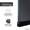 thumbnail image 2 of Screen Series Frameless Tinted Glass Shower Screen Shower Door in Matte Black, 2 of 9