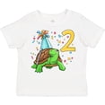 thumbnail image 3 of Inktastic 2nd Birthday Cute Turtle in Party Hat with Confetti Boys or Girls Toddler T-Shirt, 3 of 5