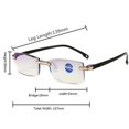 thumbnail image 4 of Gafas de lectura con luz azul para hombre y mujer, anteojos con recorte de diamantes de alta gama, sin marco, 1,0 + 1,5 + 2,0 + 2,5 + 3,0 + 3,5 + 4,0, 4 of 4