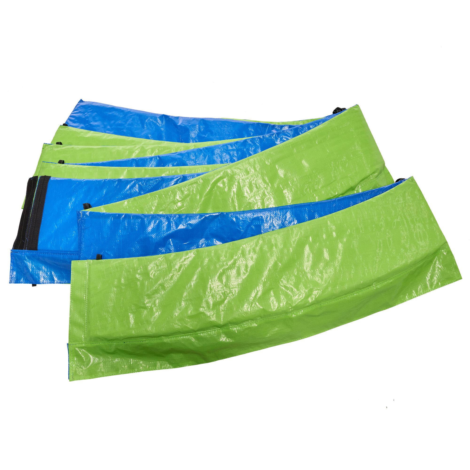 Mini Trampoline, 14FT Trampoline for Adults & Kids with Basketball Hoop, Outdoor Trampolines w/Ladder and Safety Enclosure Net for Kids and Adults,Double-side Color cover, Blue Trampoline For Kids