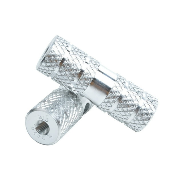 Sonducket Paquete de 2 clavijas de bicicleta, hilo de aleación de aluminio, bicicletas de montaña, pie, ranura antideslizante, repuesto de Ciclismo Plata