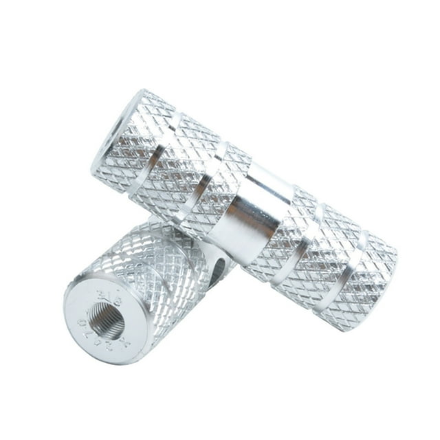 Soidarity Paquete de 2 clavijas para bicicleta, cilindro de aleación de aluminio, bicicletas de montaña, Pedal de eje portátil con ranura antideslizante Ciclismo Plata Soidarity OD026108-01