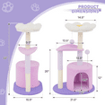 thumbnail image 2 of Magshion 33" Cat Tree for Indoor Cats with Sisal Scratching Posts, Top Perch, and Cat Cave, Purple, 2 of 9