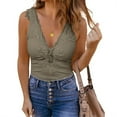 thumbnail image 2 of Summer Sleeveless Women Deep V-neck Slim Lace Tank Tops Camisole, 2 of 4