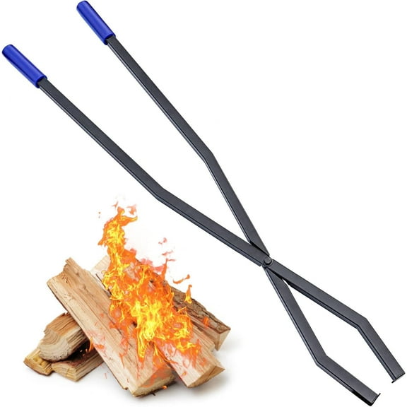 CKLT 40'' Fire Tongs for Fire Pit Heavy Duty Firewood Grabber Tool Metal Log Grabber for Large Logs