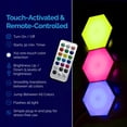 thumbnail image 4 of Emberela HEXlights Paquete de 3 paneles LED RGB táctiles con control remoto, 4 of 6