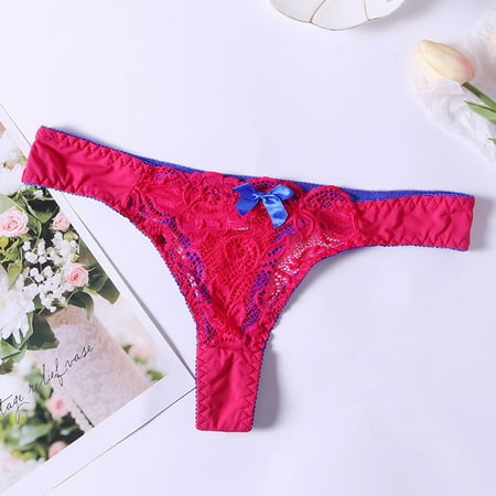 

Pxiakgy lingerie for women New Hot Panties For Women Lace Through Hollow Out Cotton Low Waist Lace Thong + S