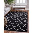 thumbnail image 1 of Unique Loom Trellis Frieze Collection Area Rug Modern Morroccan Inspired Geometric Lattice Design (10' 0 x 14' 0 Rectangular, Black/ White), 1 of 2