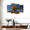 thumbnail image 3 of Elephant Stock Playful African Elephant Wall Art - Horizontal Multi Panel Canvas - Living Room Wall Decor - Animal Multi Panel - Brown And Green Decor - 36" x 22", 3 of 8