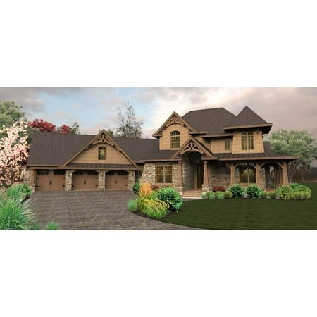 TheHouseDesigners 4440 European Craftsman  House  Plan  with 
