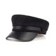 thumbnail image 1 of Gorras militares unisex con visera de cuero negra/gris oscuro más nuevas para hombres, mujeres, estudiantes, gorras planas ajustadas azul marino Drake, venta al por mayor, 1 of 5