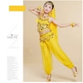 thumbnail image 2 of SUXIAN Kids Belly Dance Set Halloween Performance Outfit for Girls Cultural Dance Clothing Set Yellow M, 2 of 4