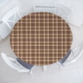 thumbnail image 3 of Ambesonne Plaid Fitted Round Tablecloth, Old Fashioned Tartan, 56"- 60" Diameter, Tan Brown, 3 of 5
