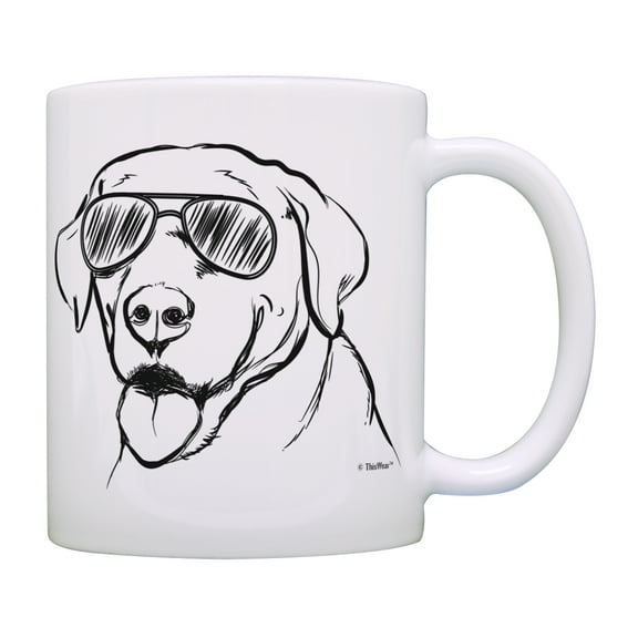 ThisWear Dog Lovers Gifts Labrador Retriever Wearing Sunglasses Labrador Retriever Mug Coffee Mug