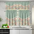 thumbnail image 5 of Green Groovy Flower Kitchen Window Tier Curtain and Valance 3 Pcs,Colorful Boho Hippie Floral Window Curtain for Bedroom，Living Room，Coffee Shop Decor S, 5 of 6