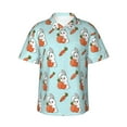 thumbnail image 2 of Xecao Rabbit Is Eating Carrots print Hawaiian shirt - a stylish short-sleeve button-down for men, perfect for casual beach and tropical outings., 2 of 9