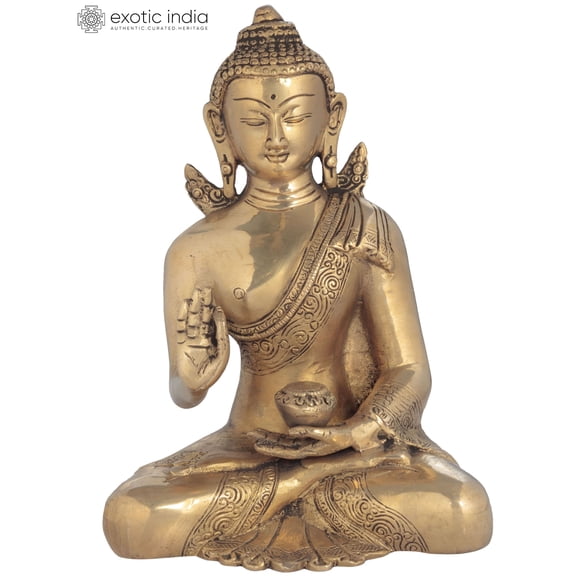 7 Buddha In Vitark Mudra Tibetan Buddhist Deity In Brass Handmade Made In India | Handmade Indian Decorative Sculpture for Home Decor