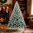 thumbnail image 3 of 4Ft Flocked Christmas Tree With Snow-Covered Branches For Home Decor Office Decor Holiday Party Decoration Size 47 Inches, 3 of 7