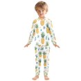 thumbnail image 6 of FORMRS Long Sleeve Top and Pants Pajama Set for Niños 2-Piece Sleepwear, Sizes 18M-8Y, Pineapple, 6 of 6