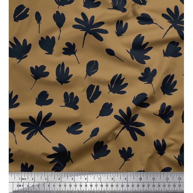Soimoi Poly Georgette Fabric Wildflower Floral Print Fabric by Yard 42 Inch Wide