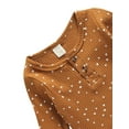 thumbnail image 4 of Qiylii Baby Ribbed Romper, Dot Long Sleeve Round Collar One-piece Bodysuit, 4 of 7