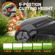 Litheli 20V Cordless Electric Lawn Mower, 13-Inch, Brushless Motor, 5-Position Height Adjustment, with 5.0Ah Battery, for Lawns & Gardens