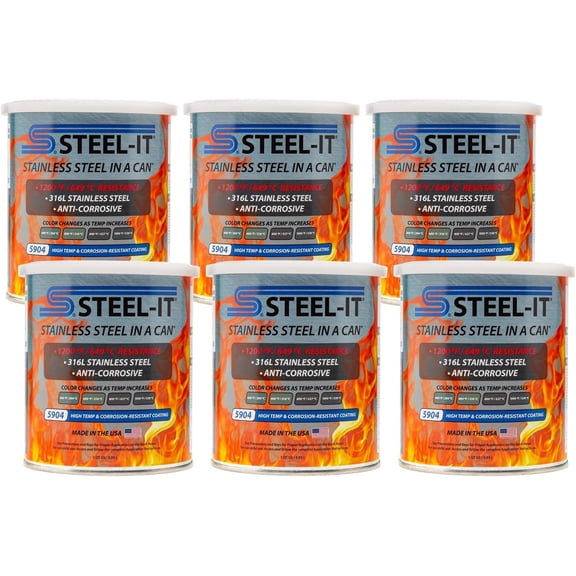 Steel-It 5904Q High Temp & Corrosion-Resistant Coating - Steel Gray (6 Quarts)