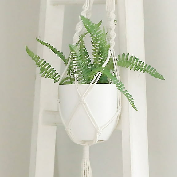Efavormart 2 Pack | White 5.5" Plastic Planter Pots, Indoor Plant Pot For Hanging Macrame Planter Holder