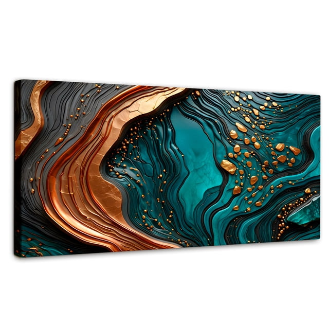 Cuadro Decorativo Canvas Canvas Revolution Abstracto Elegancia Acuática 120x60