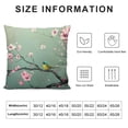 thumbnail image 5 of Qinduosi Throw Pillow Covers Bird Spring Blooming Flowers Green Background Square Pillowcases for Home Decor Sofa Car Bedroom Pillow case White, 5 of 5