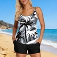 thumbnail image 5 of Warop Women's Hawaiian Print Tankini Set, Padded Conservative Swim Top with Pocket, Two-Piece Beach Swimsuit for Swimming and Vacation, 5 of 7
