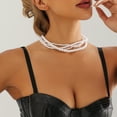thumbnail image 5 of ievspot 1 Pcs Pearls Necklace for Women Necklace Retro Layered Necklace Pearl Strand Costume Jewelry Gift, 5 of 8