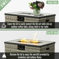 thumbnail image 6 of Barara King 32" Fire Pit with Propane Tank Cover 2-Pieces and 50000 BTU, Smokeless Fire Pit with Beautiful Wicker Base for Outside, Garden, Beige, 6 of 8