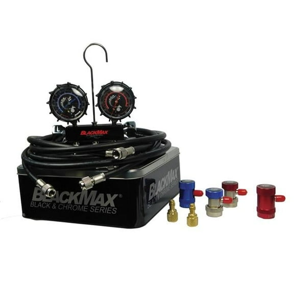 Max Chrome Manifold Gauge Set, Black