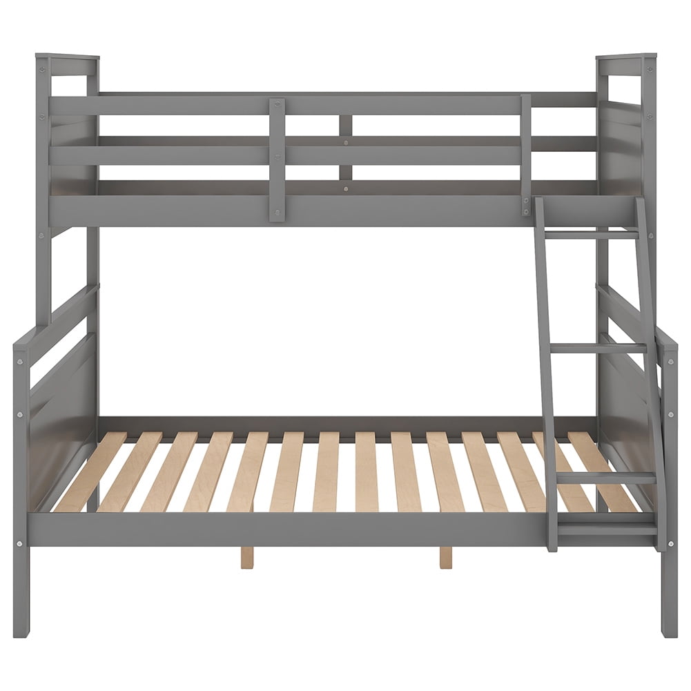 Kadyn Twin over Full Bunk Bed with ladder/Safety Guardrail, Gray