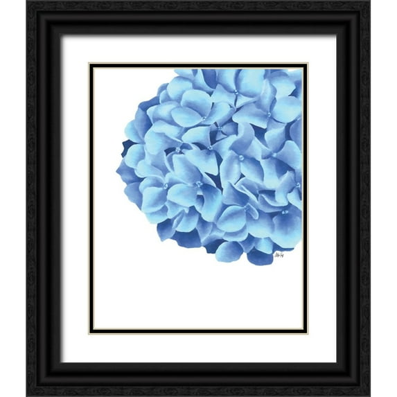 Fay, Mela 26x32 Black Ornate Wood Framed with Double Matting Museum Art Print Titled - Hydrangea