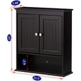 thumbnail image 5 of Spirich Wall Mounted Bathroom Cabinet with Doors and Shelves, Espresso, 5 of 6