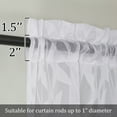 thumbnail image 7 of OVZME Leila 2 Panels White Sheer Curtains 84 Inches Long, Light Filtering 3D Leaf Textured Jacquard Window Drapes for Living Room Bedroom with Top Rod Pocket, Each 40Wx84L Inch, White, 7 of 7