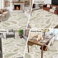 thumbnail image 5 of Area Rug for Living Room, Botanical Green Non-Slip Indoor Large Carpet for Bedroom/Dining Room, Farmhouse Vintage Country Plant on Linen Washable Low-Profile Rectangle Floor Runner Rugs - 5 x 7 Ft, 5 of 7
