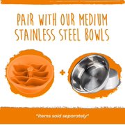 Mighty Paw Slow Feed Dog Bowl Insert, Interactive Puzzle Feeder for Fast Eaters (Orange)