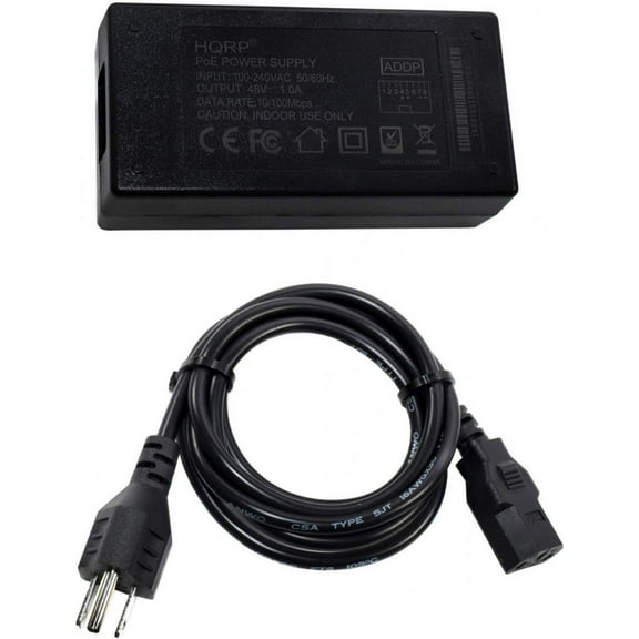 HQRP 48V Gigabit POE Injector IEEE 802.3AT for Polycom VVX400, VVX500 IP Phone