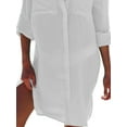 thumbnail image 4 of Gvmfive Women Summer Beach Swimsuit Cover Up Casual Long Sleeve V Neck Button Down Long Tops, 4 of 4