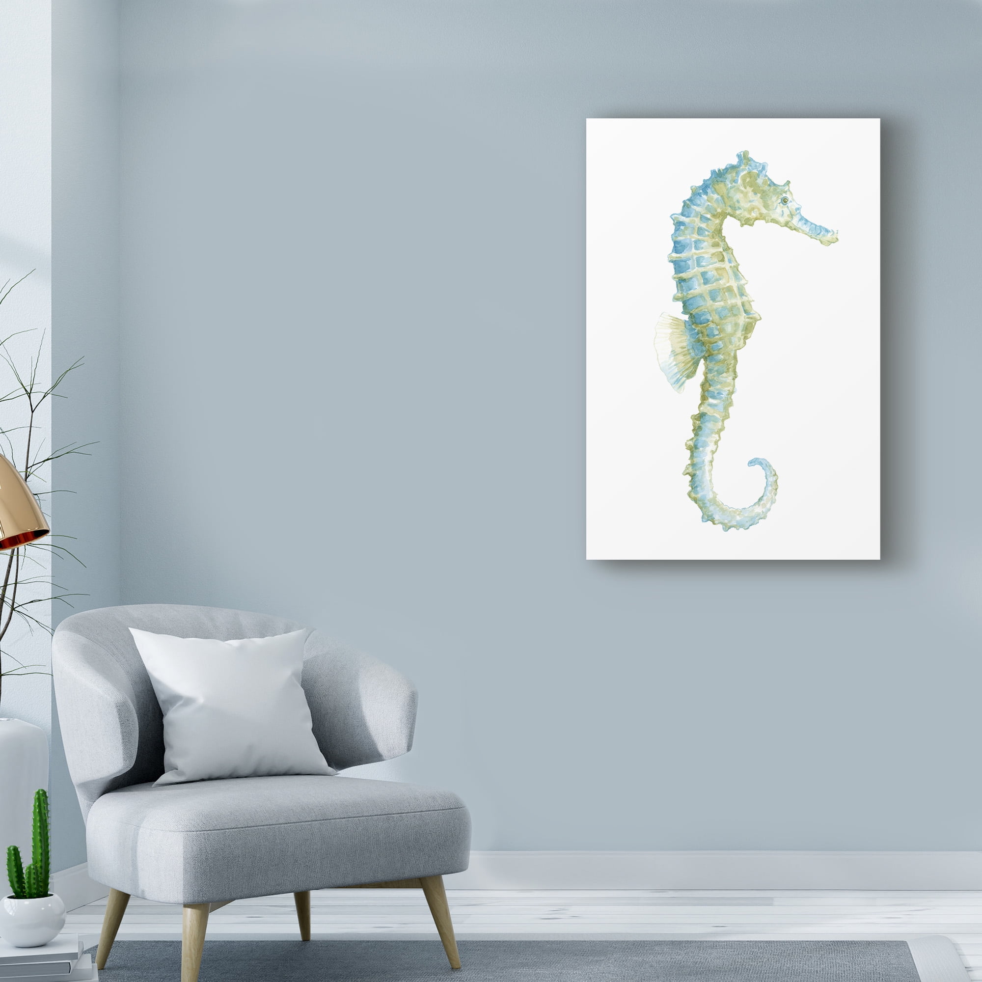 Trademark Fine Art 'Watercolor Seahorse I' Canvas Art by Megan Meagher